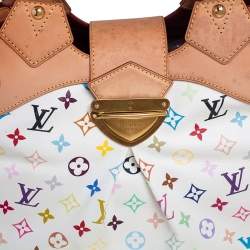 Pre Owned Louis Vuitton White Multicolor Monogram Canvas Ursula Bag