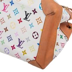 Pre Owned Louis Vuitton White Multicolor Monogram Canvas Ursula Bag