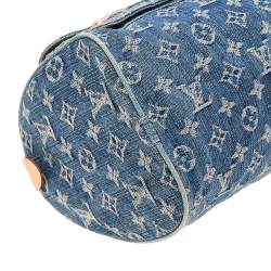 مملوكة مسبقًا حقيبة لوي فيتون نويه سبيدي دينم أزرق مونوغرامي