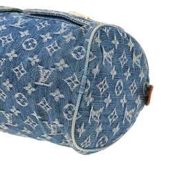 مملوكة مسبقًا حقيبة لوي فيتون نويه سبيدي دينم أزرق مونوغرامي