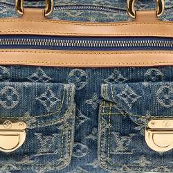 مملوكة مسبقًا حقيبة لوي فيتون نويه سبيدي دينم أزرق مونوغرامي