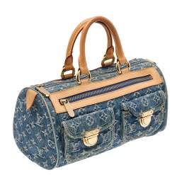 مملوكة مسبقًا حقيبة لوي فيتون نويه سبيدي دينم أزرق مونوغرامي