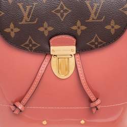 Pre Owned Louis Vuitton Brown/Pink Monogram Canvas And Patent Leather Hot Springs Backpack