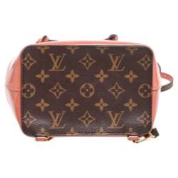 Pre Owned Louis Vuitton Brown/Pink Monogram Canvas And Patent Leather Hot Springs Backpack