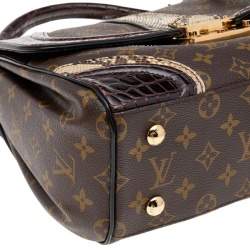 Pre Owned حقيبة لوي فيتون مونوغراميسيم جلد تمساح وجلد ثعبان وقماش مونوغرامي بني