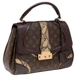 Pre Owned حقيبة لوي فيتون مونوغراميسيم جلد تمساح وجلد ثعبان وقماش مونوغرامي بني