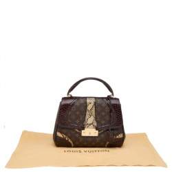 Pre Owned حقيبة لوي فيتون مونوغراميسيم جلد تمساح وجلد ثعبان وقماش مونوغرامي بني