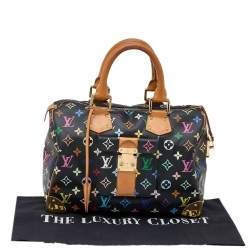 Pre Owned حقيبة لوي فيتون سبيدي 30 جلد وكانفاس أسود بنقشة مونوغرام متعددة الألوان 