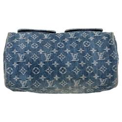 مملوكة مسبقًا حقيبة لوي فيتون نيو سبيدي جلد ودنيم مونوغرامي أزرق 