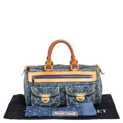 مملوكة مسبقًا حقيبة لوي فيتون نيو سبيدي جلد ودنيم مونوغرامي أزرق 