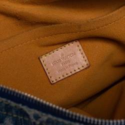 مملوكة مسبقًا حقيبة لوي فيتون نيو سبيدي جلد ودنيم مونوغرامي أزرق 