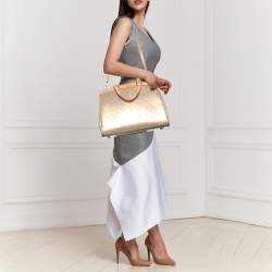 Pre Owned Louis Vuitton Vert Olive Monogram Vernis Brea GM Bag