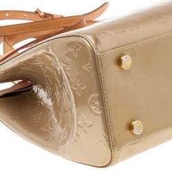 Pre Owned Louis Vuitton Vert Olive Monogram Vernis Brea GM Bag