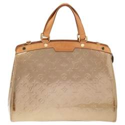 Pre Owned Louis Vuitton Vert Olive Monogram Vernis Brea GM Bag