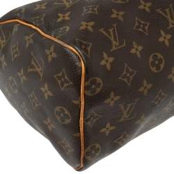 Pre Owned Louis Vuitton Monogram Canvas and Leather Speedy 25 Bag