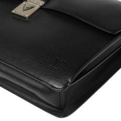 مملوكة مسبقًا حقيبة مستندات لوي فيتون رببوستو 1 جلد إيبي أسود