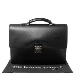 مملوكة مسبقًا حقيبة مستندات لوي فيتون رببوستو 1 جلد إيبي أسود