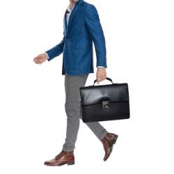 مملوكة مسبقًا حقيبة مستندات لوي فيتون رببوستو 1 جلد إيبي أسود