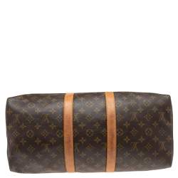 Pre Owned Louis Vuitton Monogram Canvas and Leather Keepall 45 Bag