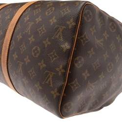 Pre Owned Louis Vuitton Monogram Canvas and Leather Keepall 45 Bag