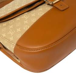 Pre Owned Louis Vuitton Beige/Tan Mini Lin Canvas Berangere Crossbody Bag