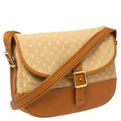 Pre Owned Louis Vuitton Beige/Tan Mini Lin Canvas Berangere Crossbody Bag