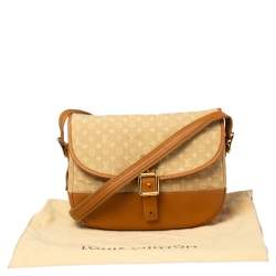 Pre Owned Louis Vuitton Beige/Tan Mini Lin Canvas Berangere Crossbody Bag