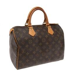 Pre Owned Louis Vuitton Monogram Canvas and Leather Speedy 30 Bag