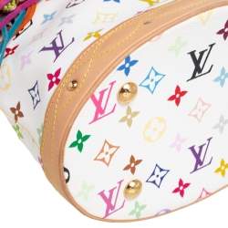 Pre Owned Louis Vuitton White Multicolore Monogram Canvas Limited Edition Fringe Bucket Bag