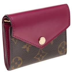 Pre Owned Louis Vuitton Fuchsia Monogram Canvas and Leather Zoe Wallet