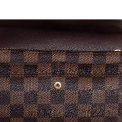 Pre Owned Louis Vuitton Damier Ebene Canvas Sarah Wallet