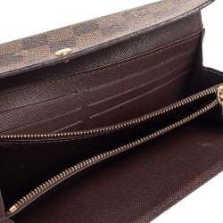 Pre Owned Louis Vuitton Damier Ebene Canvas Sarah Wallet
