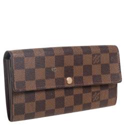 Pre Owned Louis Vuitton Damier Ebene Canvas Sarah Wallet
