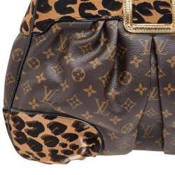 Pre Owned حقيبة لوي فيتون بولي شعر عجل طباعة فهد وكارونج / كانفاس مونوغرامي إصدار محدود