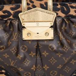 Pre Owned حقيبة لوي فيتون بولي شعر عجل طباعة فهد وكارونج / كانفاس مونوغرامي إصدار محدود