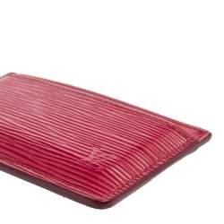 Pre Owned Louis Vuitton Pondichery Pink Epi Leather Card Holder