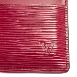 Pre Owned Louis Vuitton Pondichery Pink Epi Leather Card Holder
