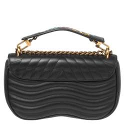 Pre Owned حقيبة لوي فيتون نيو ويف جلد أسود بسلسلة  MM