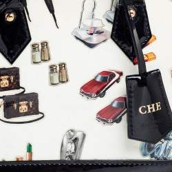 مملوكة مسبقًا حقيبة لوي فيتون ألما بي بي جلد لامع مونوغرامي أبيض وملصقات 