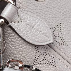 Pre Owned Louis Vuitton Gris Souris Monogram Mahina Leather Bella Bucket Bag