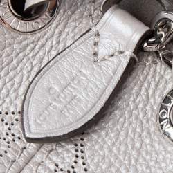 Pre Owned Louis Vuitton Gris Souris Monogram Mahina Leather Bella Bucket Bag