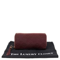 Pre Owned Louis Vuitton Grenat Monogram Empreinte Leather Secret Continental Wallet 
