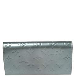 Pre Owned Louis Vuitton Givre Monogram Vernis Sarah Wallet