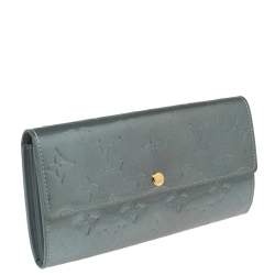 Pre Owned Louis Vuitton Givre Monogram Vernis Sarah Wallet