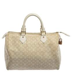 Pre Owned حقيبة لوي فيتون سبيدي 30 ميني لين كانفاس مونوغرامي رملي 