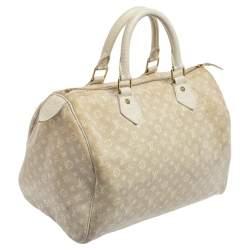 Pre Owned حقيبة لوي فيتون سبيدي 30 ميني لين كانفاس مونوغرامي رملي 