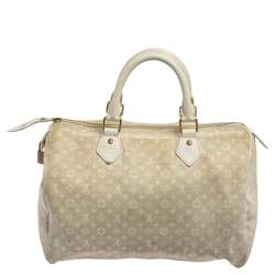 Pre Owned حقيبة لوي فيتون سبيدي 30 ميني لين كانفاس مونوغرامي رملي 