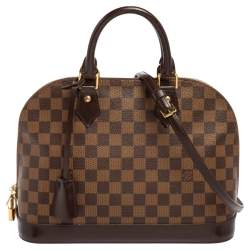 LV Louis Vuitton Alma PM Handbag Damiere Ebene Brown Canvas Bag - VGC