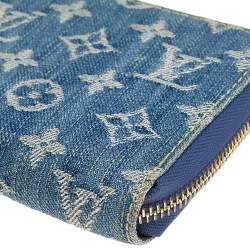 مملوكة مسبقًا Louis Vuitton Blue Monogram Denim Zippy Wallet