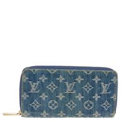 مملوكة مسبقًا Louis Vuitton Blue Monogram Denim Zippy Wallet